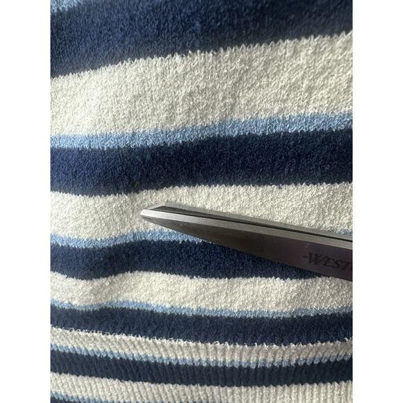 *Damaged* Veronica Beard Herbie Slit Neck Striped V-Neck Sweater Medium Flawed* - Picture 10 of 16